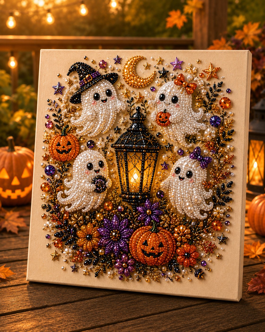 🔥LAST DAY SALE ONLY ￡9.99!!  👻✨ Halloween Pearl Art DIY Kit – Turn Tiny Pearls into Spooky-Cute Magic