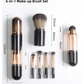🖌️LAST DAY SALE 60% OFF !!📢Portable Retractable Makeup Brush Set – Multifunctional Travel Cosmetic Tool with Powder, Blush & Silicone Lip Brush