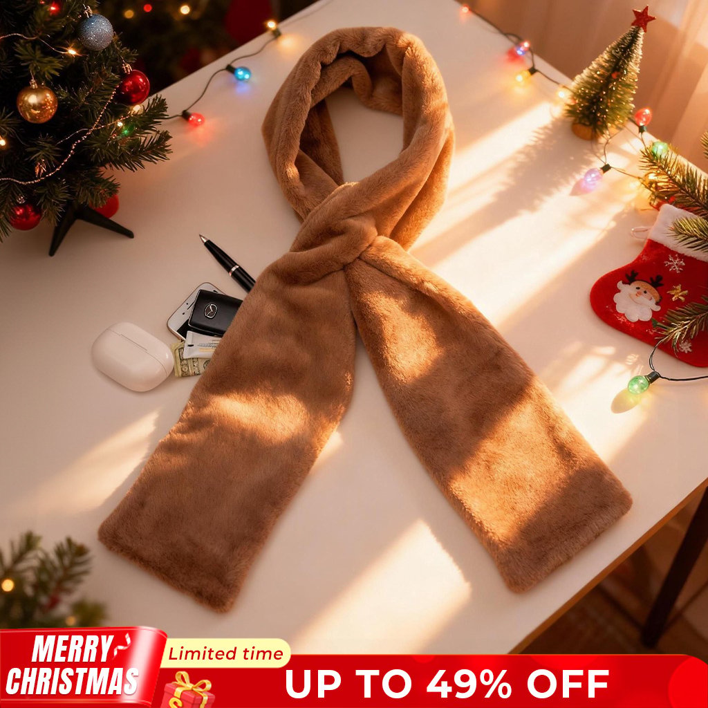 🎅Christmas Special Deals ⚡50K+ SOLD!🧣Ultra-Soft Faux Fur Pull-Through Scarf with Secret Zipper Pocket🌟