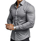 🔥Black-Friday-Mega-Angebot – 50 % Rabatt!🔥Men's Solid Color Lapel Long Sleeve Button-Down Shirts