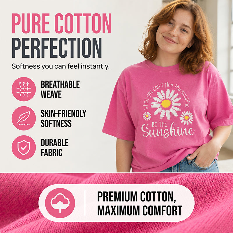 🌼LIMITED TIME 51% OFF! 👕 Vintage Washed Daisy T-Shirt – Soft Breathable Blend, Relaxed Drop Shoulder Fit and Retro Everyday Style