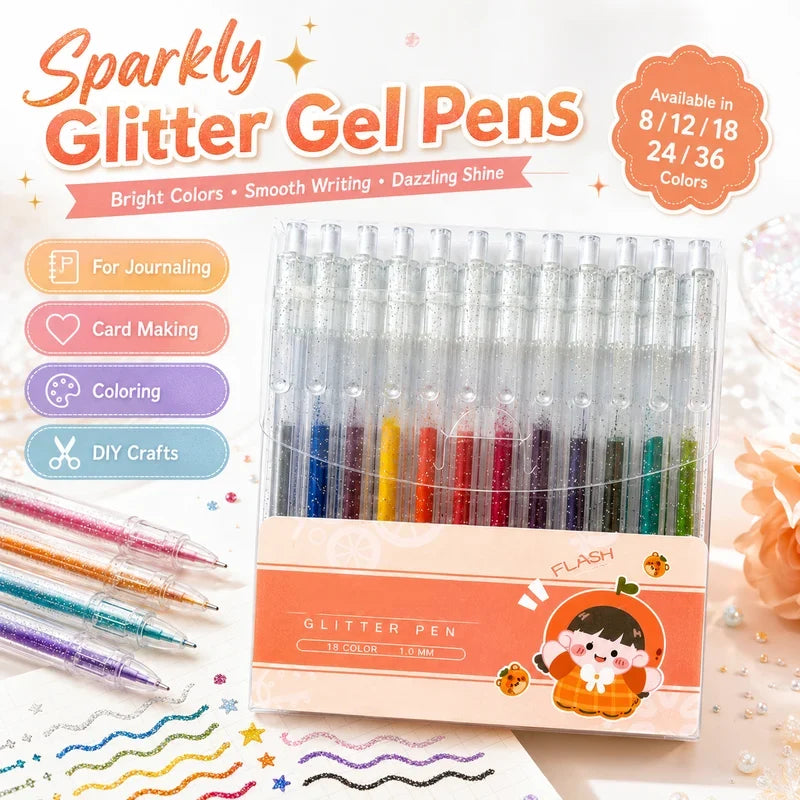 🔥LAST DAY SALE ONLY ￡6.99!!✨50K+ SOLD!🎁Glitter Gel Pen Set