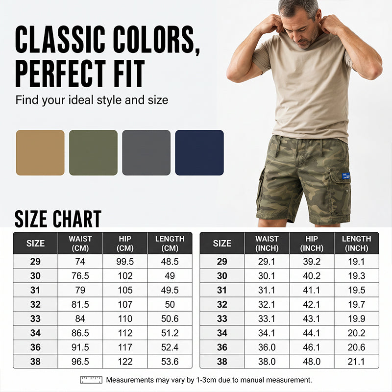 🩳 LIMITED-TIME 52% OFF! ✨ Men's Casual Relaxed Fit Cargo Shorts – Multi-Pockets, Breathable, Rugged 🌲