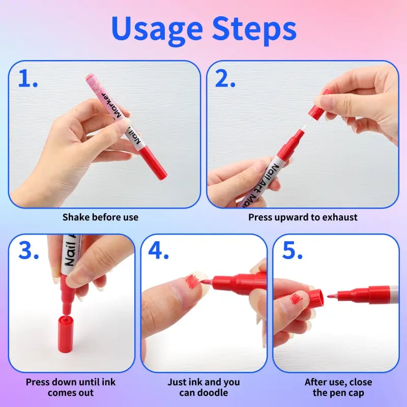 🔥Last Day 49% OFF💅✨Dual-Tip Nail Art Marker Pen Set– for Tire Painting,  & Manicure🎨For Adults, Kids and Pets.
