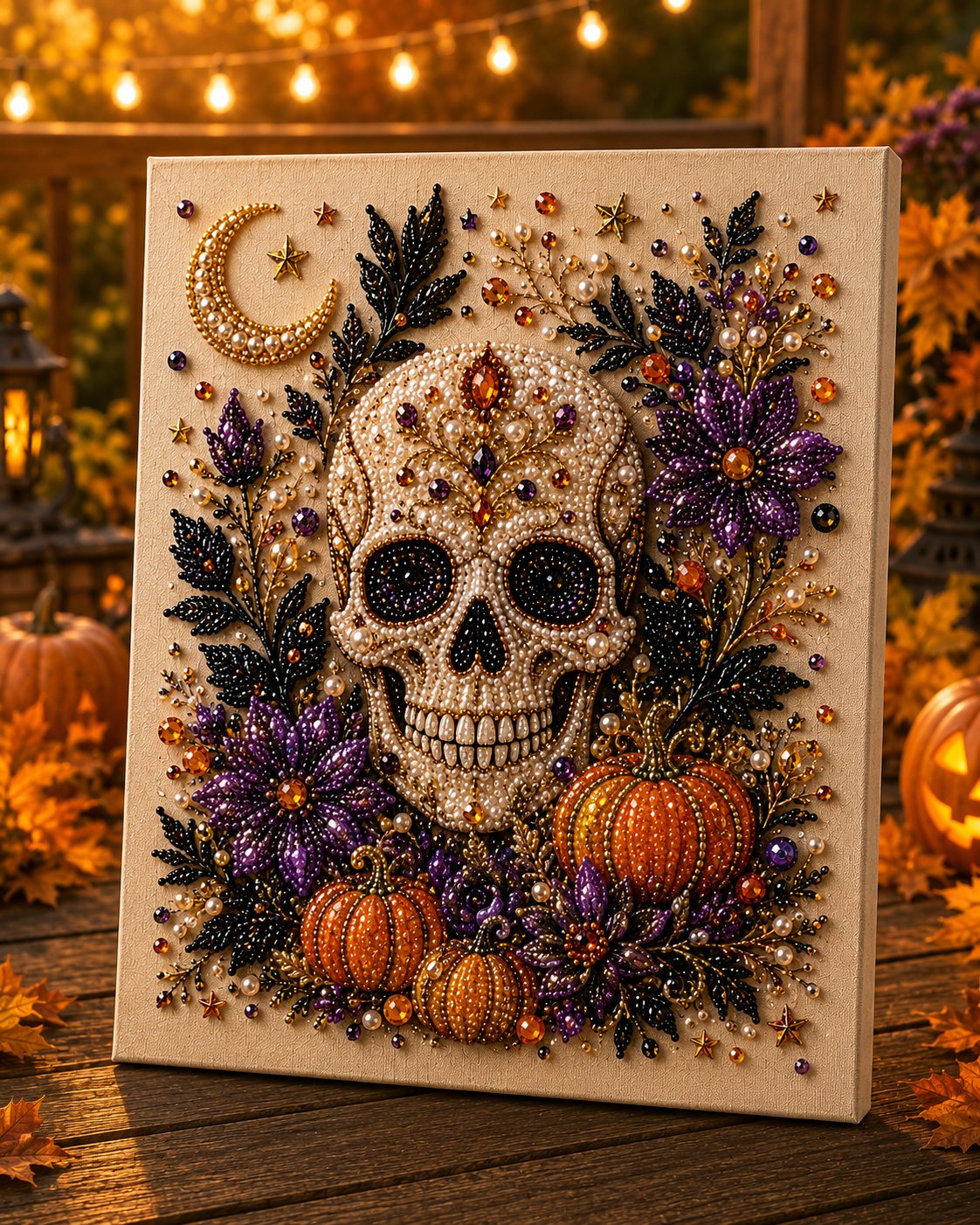 🔥LAST DAY SALE ONLY ￡9.99!!  👻✨ Halloween Pearl Art DIY Kit – Turn Tiny Pearls into Spooky-Cute Magic