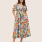⏰Summer Hot Sale 52% OFF💃Floral Smocked Square Neck Midi Dress with Pockets