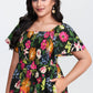 ⏰Summer Hot Sale 52% OFF💃Floral Smocked Square Neck Midi Dress with Pockets
