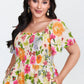 ⏰Summer Hot Sale 52% OFF💃Floral Smocked Square Neck Midi Dress with Pockets
