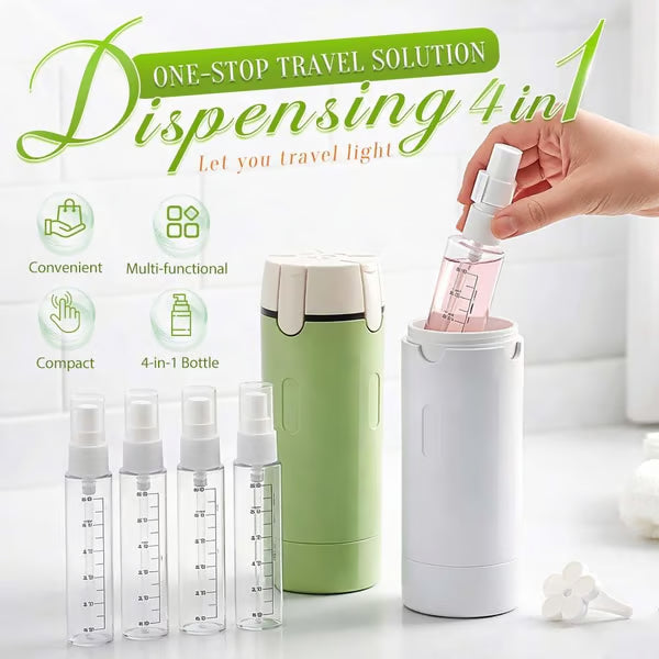 Pack Like a Pro: 4-in-1 Refillable TSA Kit | Organizes All Liquids for Weekend Trips