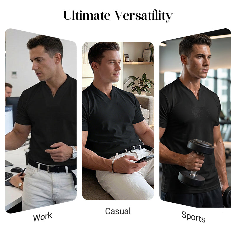 ⏰ Now only 57% off! 💎 Men Gentlemans Business Short Sleeve Fitness T-shirt