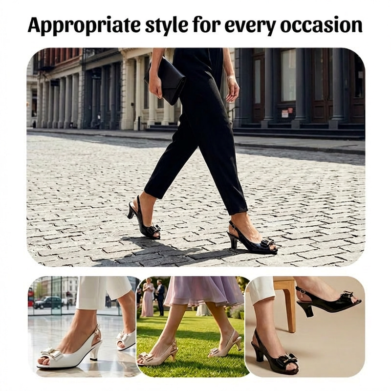 👡 Women's elegant shoes • Open-toe, ankle-strap, medium heel ✨