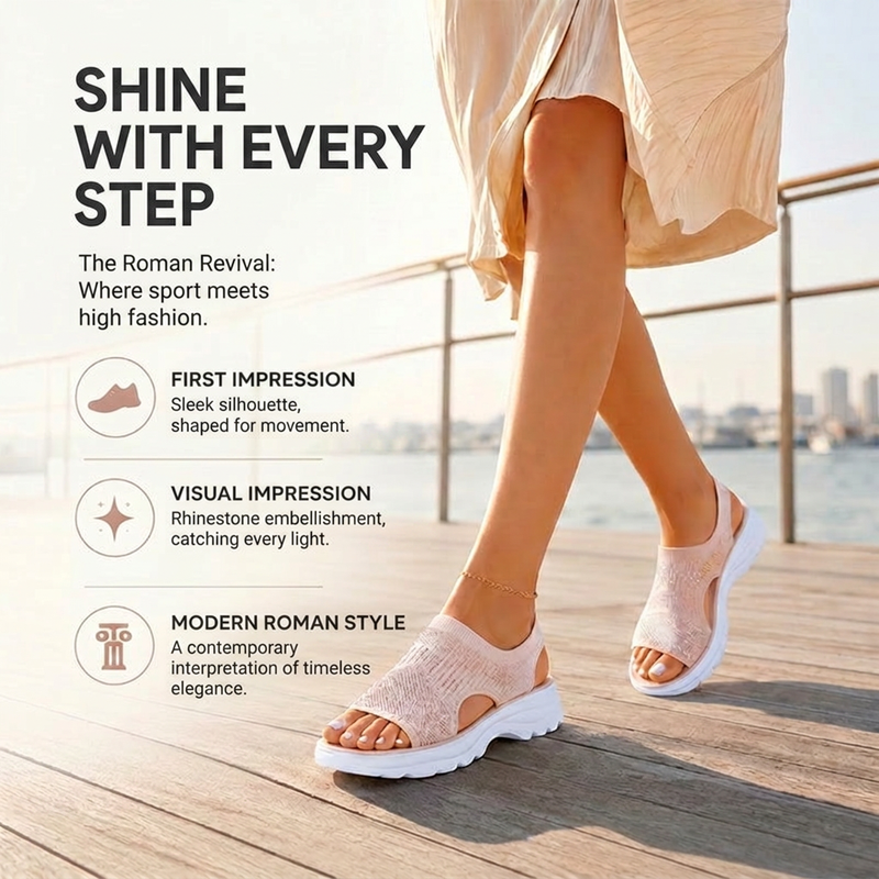 🎁Women's Breathable Knitted Platform Sandals – Comfortable Summer Wedge Sandals, Non-Slip & Lightweight