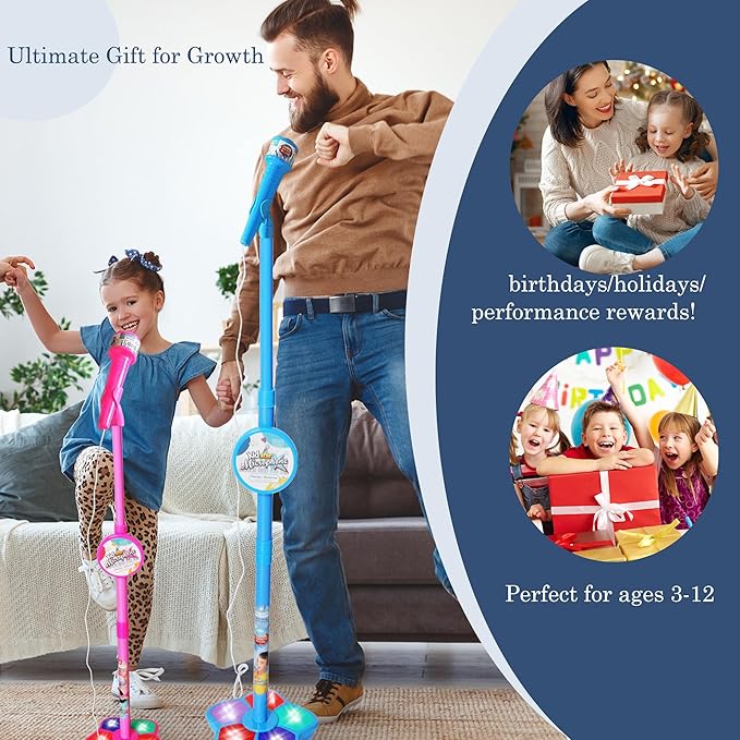 🎤 Perfect Gift for Little Stars 🎄✨ Kids Karaoke Microphone Toy | Christmas SALE 50% OFF | Sing-Along Machine with Flashing Lights & Built-in Tunes