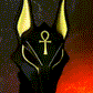 Egyptian Anubis Mask: Hand-Painted Faux Gold Leaf Jackal Mask for Cosplay & Luxury Wall Decor
