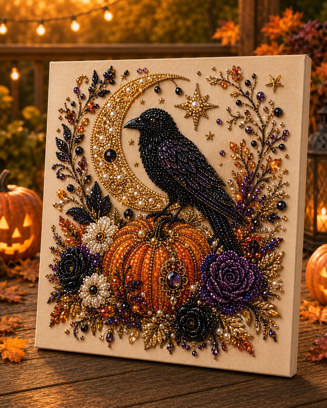 🔥LAST DAY SALE ONLY ￡9.99!!  👻✨ Halloween Pearl Art DIY Kit – Turn Tiny Pearls into Spooky-Cute Magic