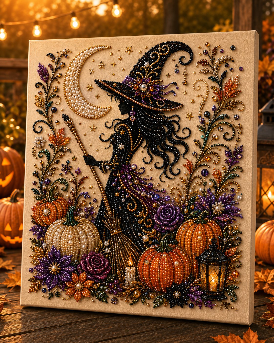 🔥LAST DAY SALE ONLY ￡9.99!!  👻✨ Halloween Pearl Art DIY Kit – Turn Tiny Pearls into Spooky-Cute Magic