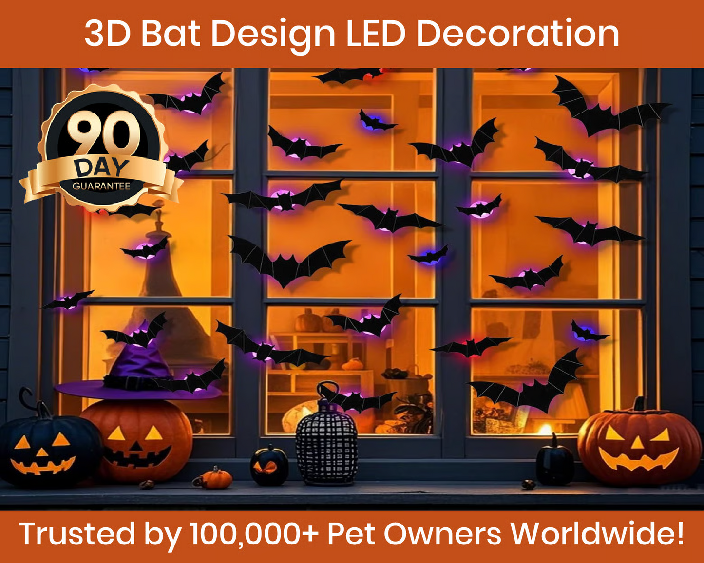 🦇Halloween 3D Bat LED Wall Light Decor 💡 – Easy Installation | Soft LED Glow for Living Room/Bedroom Festive Vibe