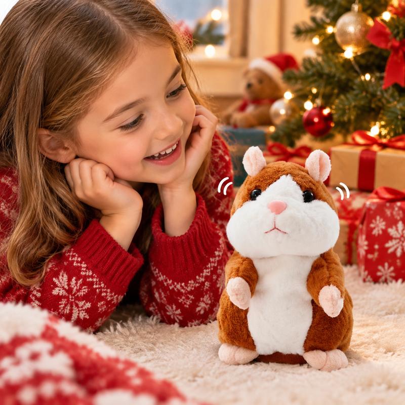 🐹 Last Day Special Price £9.99！✨Talking Hamster Plush – repeats whatever you say, auto head-shaking, hilarious fun for kids & adults.🎁