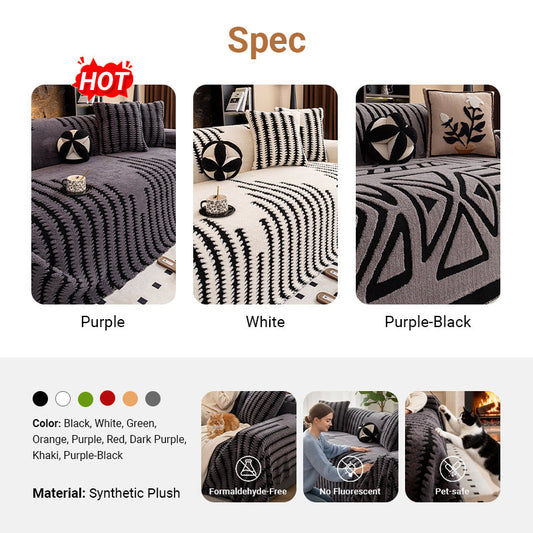 🛋️ Cover Scratches & Add Warmth – Soft Plush Sofa Protector That Stays Put. Pet-Friendly & Durable