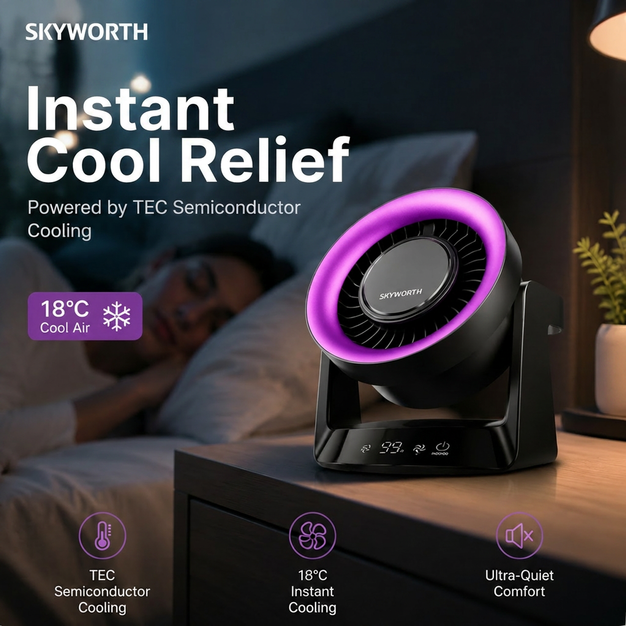 📢📢50% OFF !! ❄️ HIGH-SPEED DESKTOP FAN WITH TEC COOLING — Instant Thermoelectric Chill | Adjustable Speeds | Portable Design 🌬️