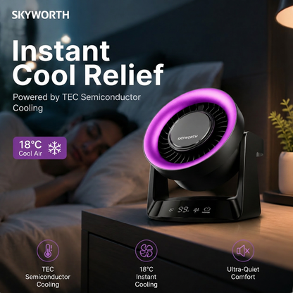📢📢50% OFF !! ❄️ HIGH-SPEED DESKTOP FAN WITH TEC COOLING — Instant Thermoelectric Chill | Adjustable Speeds | Portable Design 🌬️