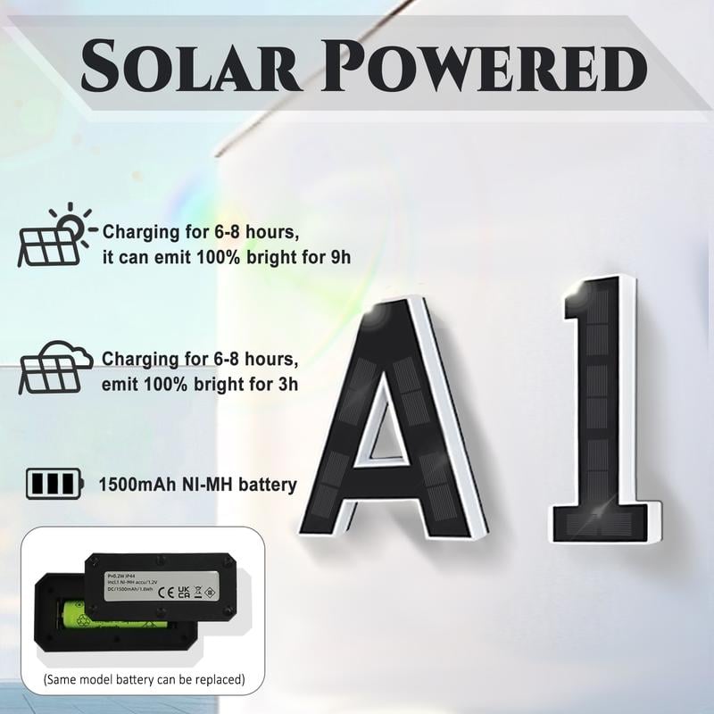🔥Solar Lighted House Numbers LED Numbers, Waterproof for Outside