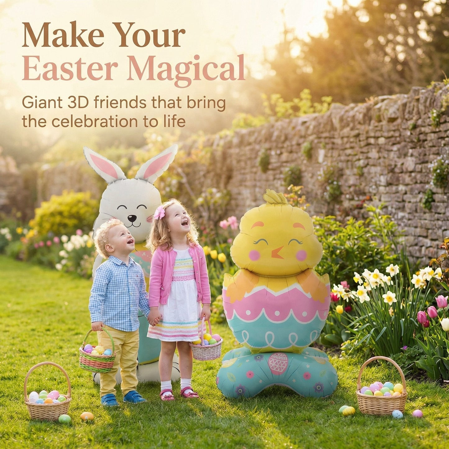 🐰🎉Giant 3D Standing Bunny Balloon Self-Supporting Festive Cheer