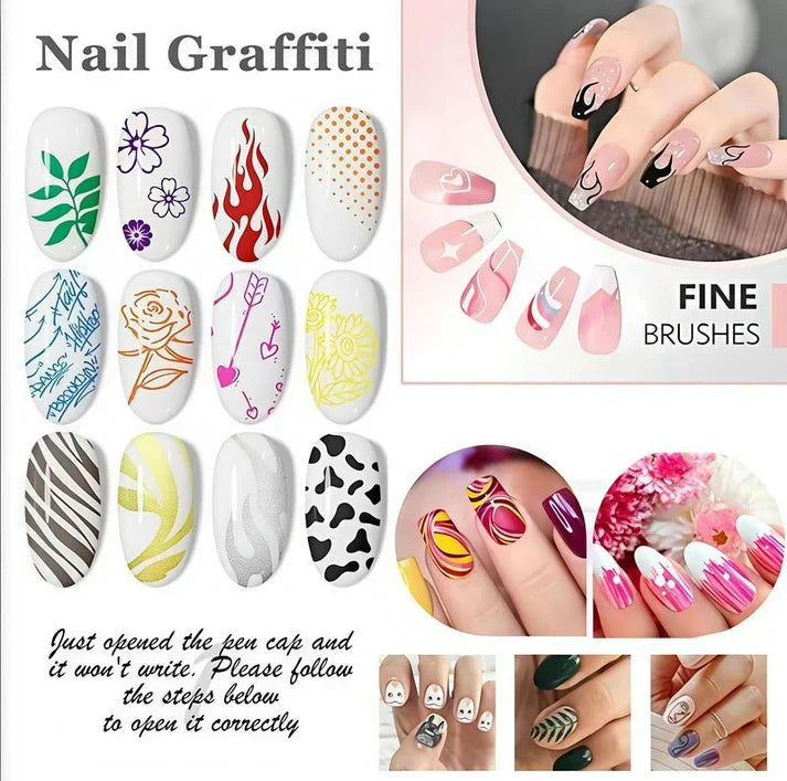 🥳Last Day-50% Off🎨💅12 Colors Nail Art Pens Set