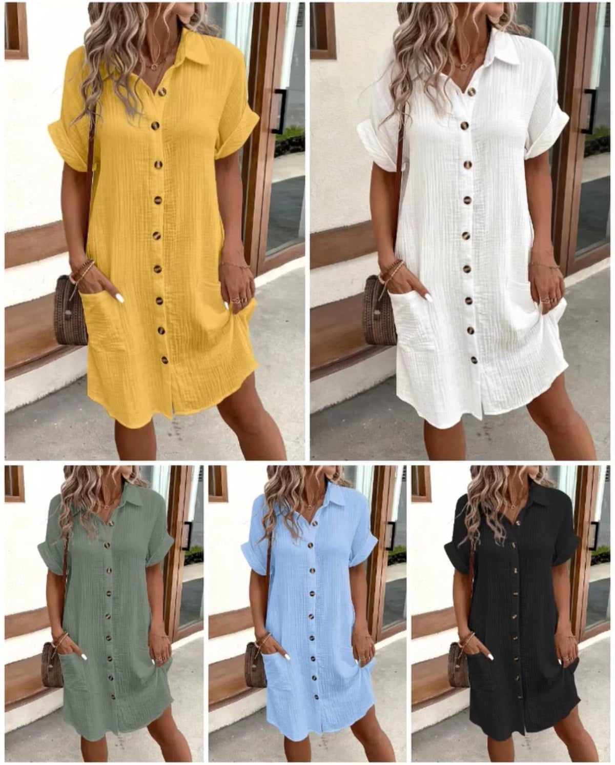 💎LAST DAY SALE ONLY￡14.99!!💎✨Women’s Summer Midi Dress – Breezy, Flattering & Effortlessly Chic! Lightweight Button-Down with Pockets 🇬🇧☀️
