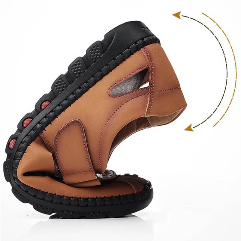 💗Limited Time Half Price Offer💗Stylish Leather Hollow Sandals（The more you buy, the higher the discount）