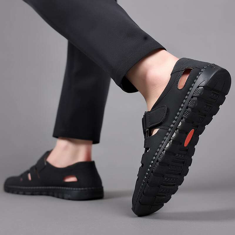 💗Limited Time Half Price Offer💗Stylish Leather Hollow Sandals（The more you buy, the higher the discount）