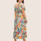 ⏰Summer Hot Sale 52% OFF💃Floral Smocked Square Neck Midi Dress with Pockets
