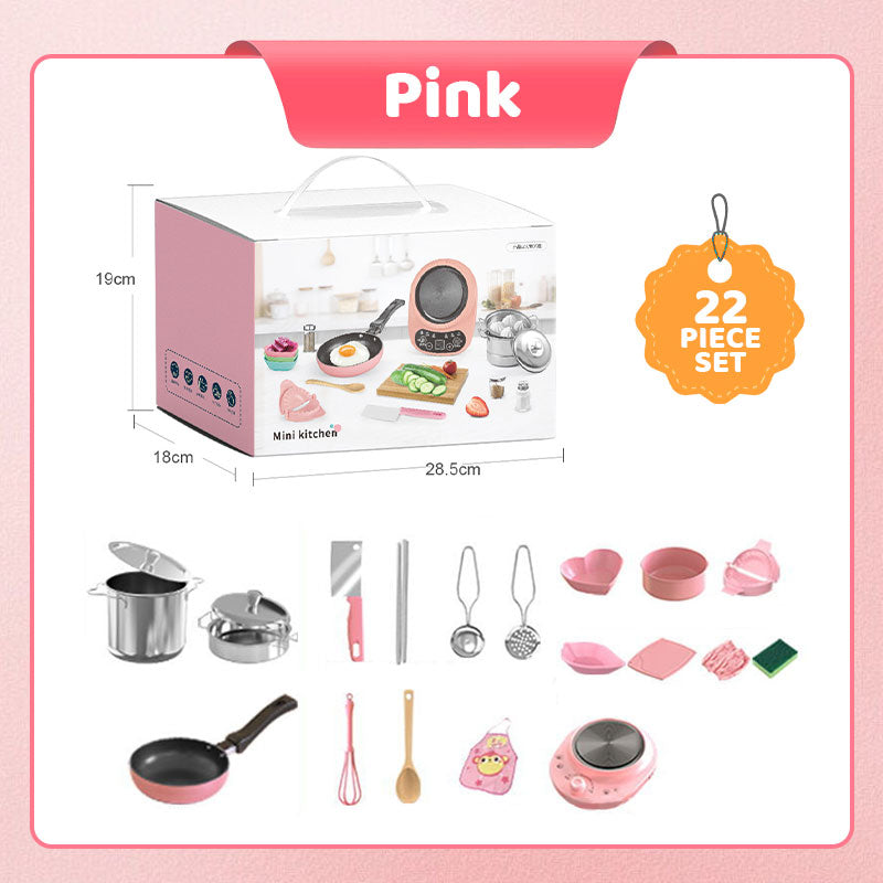 🎁[Best Gift For Kid]🍳Children's Real Cooking Mini Kitchen Toys - 22 PCS Set【Free Shipping📦】