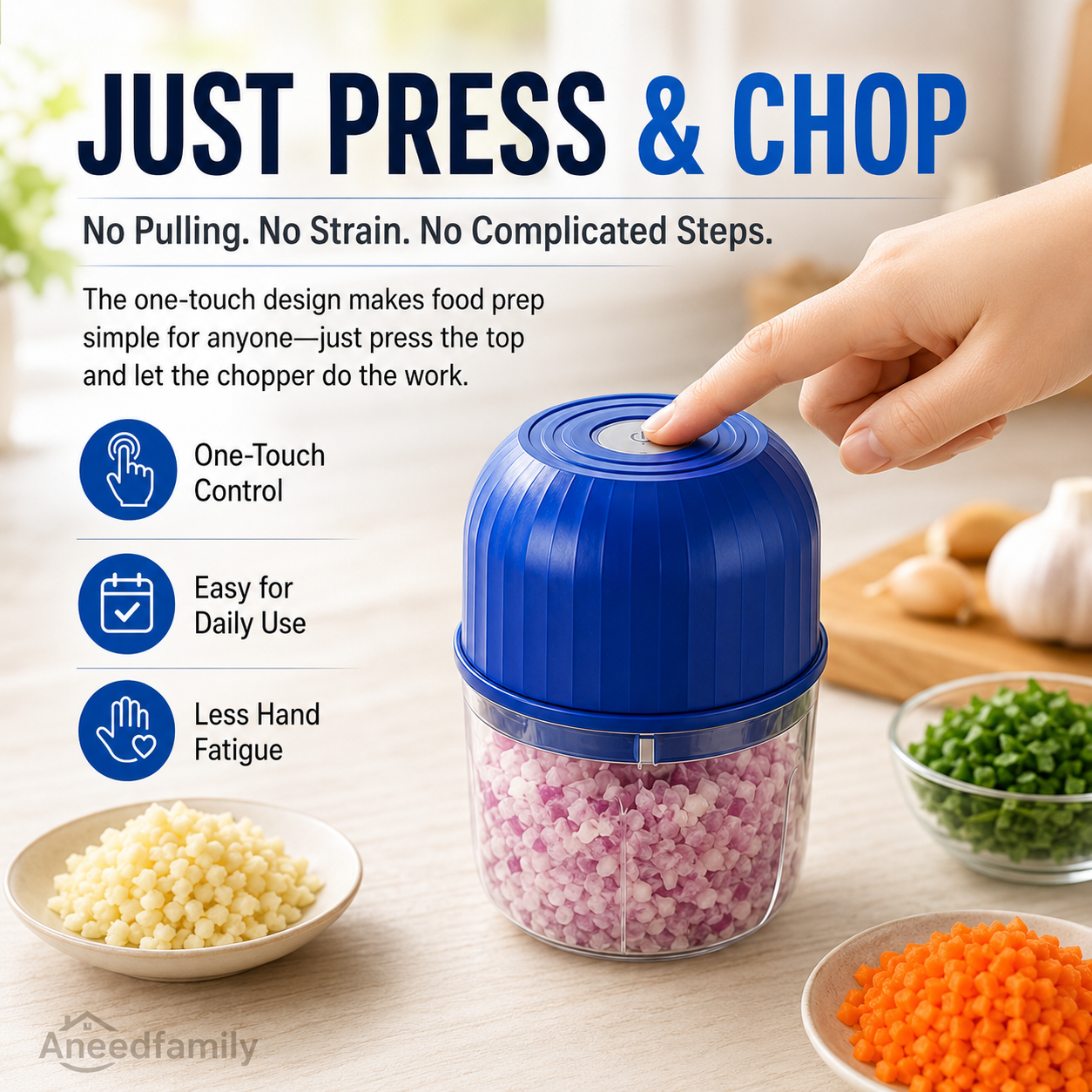 🔥Limited Time 47% OFF🔥Wireless Efficient Electric Mini Food Chopper🧑‍🍳– Robust Motor, Smart Design & Stainless Steel Blades⏱️🔪