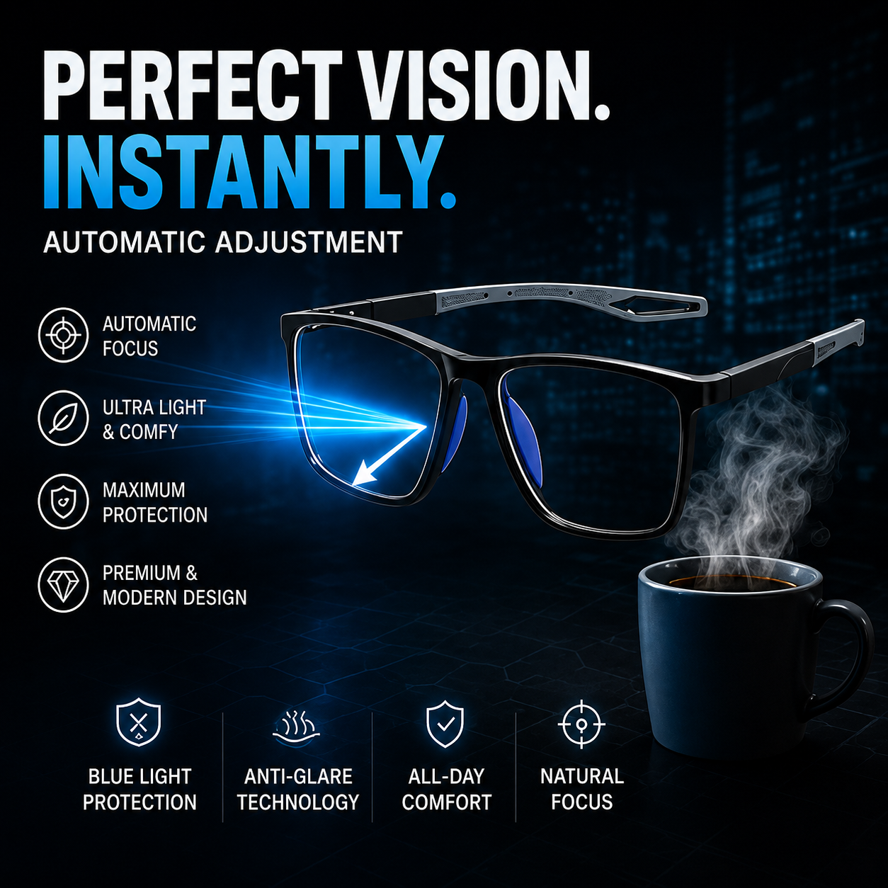 Smart glasses with autofocus, developed by a glasses manufacturer with centuries of history!