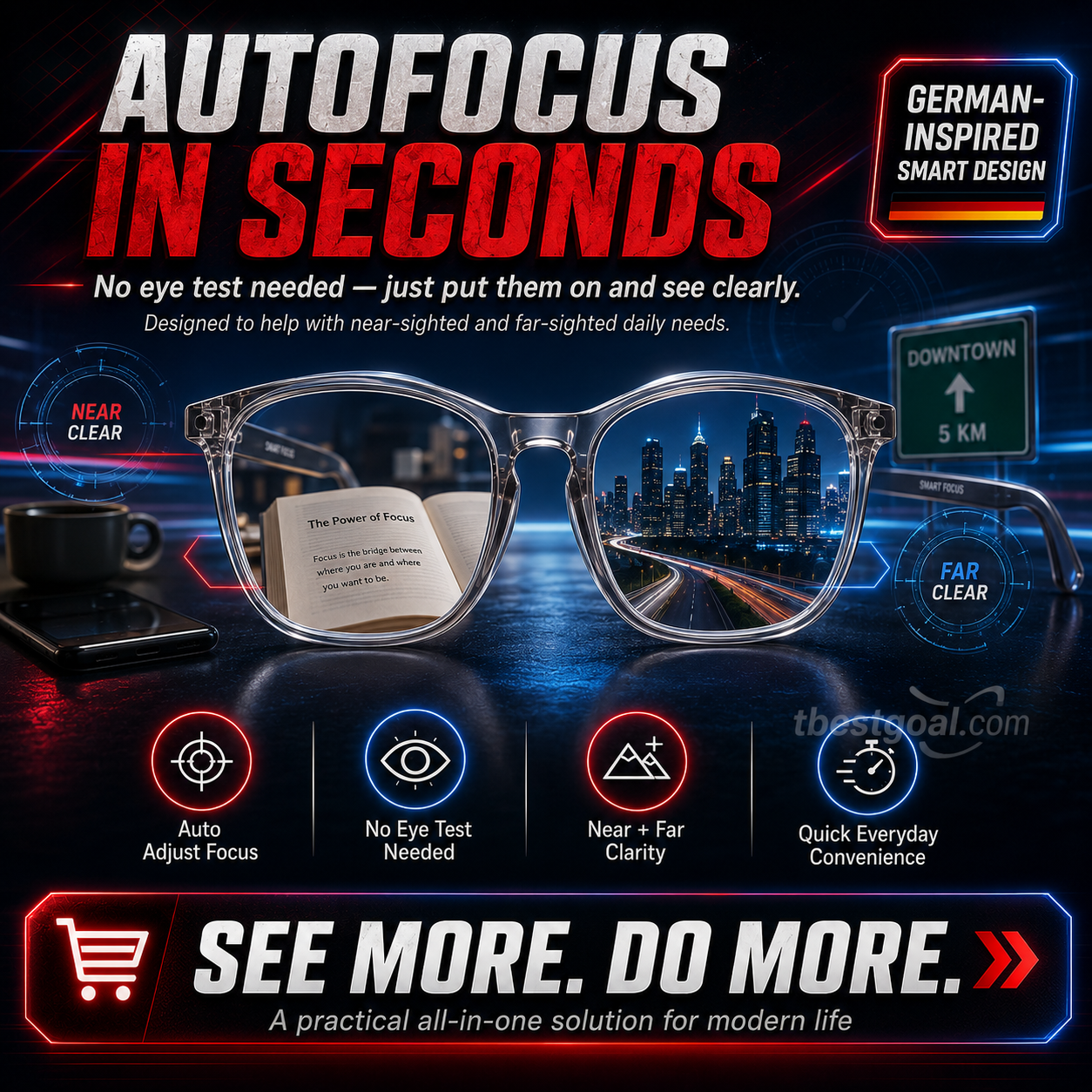 Smart glasses with autofocus, developed by a glasses manufacturer with centuries of history!
