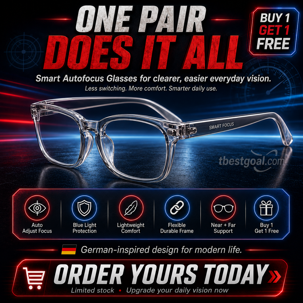 Smart glasses with autofocus, developed by a glasses manufacturer with centuries of history!