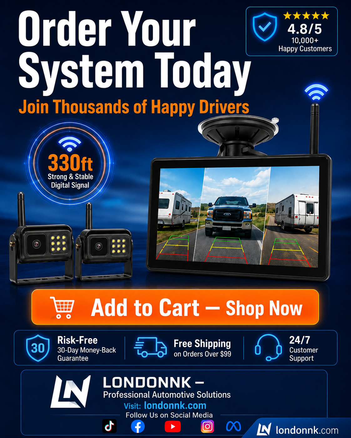 🔥🎁New 59% DISCOUNT🔥Wireless rear camera system in 1080p H📦Free Shipping