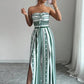 👗 47% OFF NOW! 💥 Geometric Jumpsuit with Halter Neckline & Side Slit – Unique print & elastic back – Versatile, perfect for summer parties or resort wear ✨
