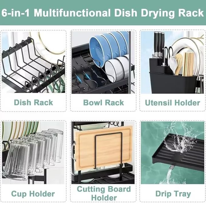 🔥60％ OFF🔥Premium 2-Tier Dish Rack🍽️✨ Elevate Your Kitchen Style✨