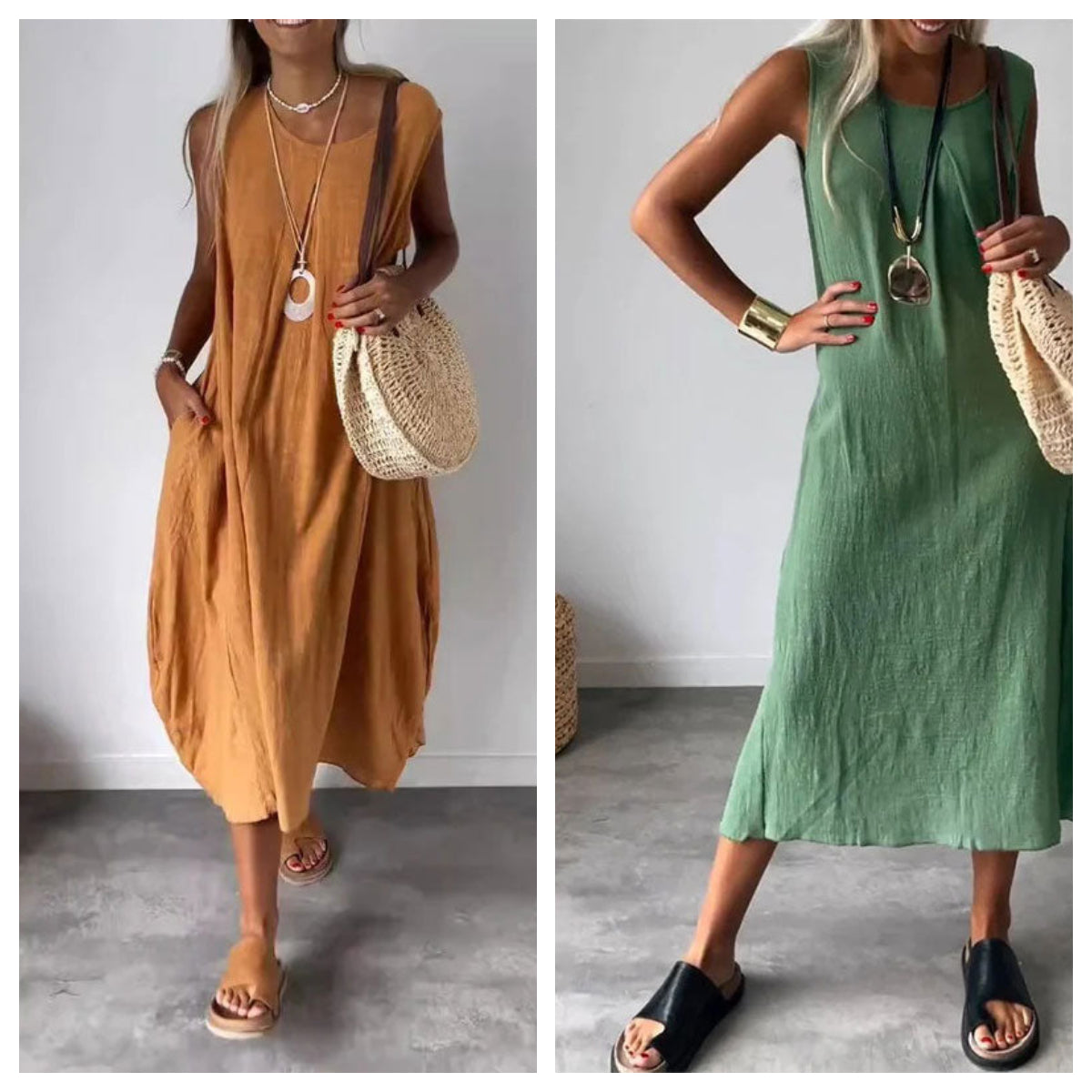 🎁2025 new styles 💫Cotton and Linen Sleeveless Casual Dress with Pocket