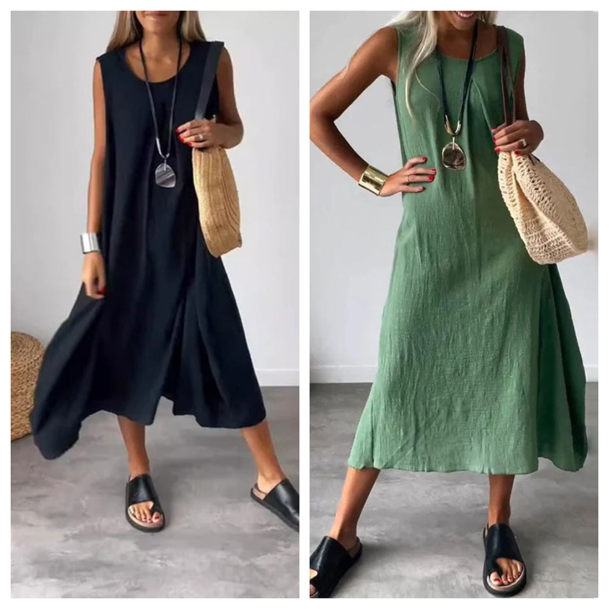 🎁2025 new styles 💫Cotton and Linen Sleeveless Casual Dress with Pocket