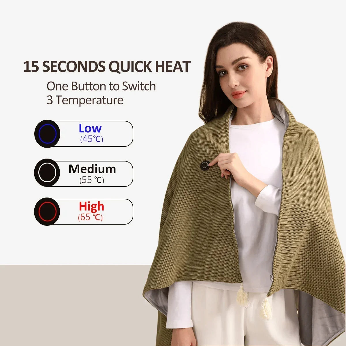 🔥50% OFF! ❄️ Stay Warm All Winter — Portable Electric Heated Blanket Shawl