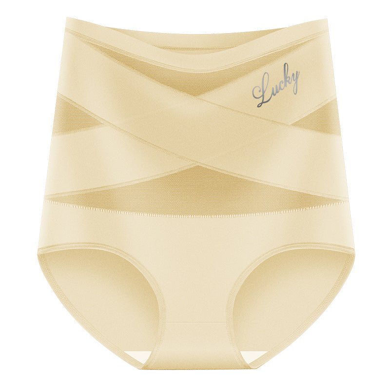 🌸  Special Price £6.49（each） ! 🔥Buy 1 Get 1 Free🎁Plus-Size High-Waist Cross Tummy Control Panties