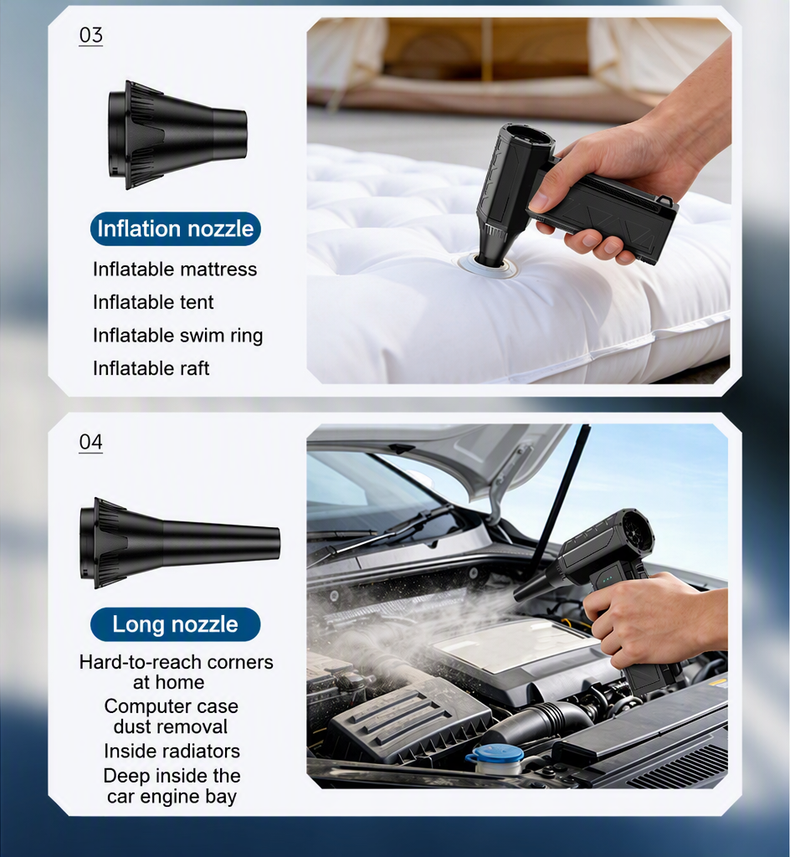 High-Power Turbo Fan Hairdryer, High-Speed Snow Blower, Handheld Mini Portable Outdoor Turbo Fan