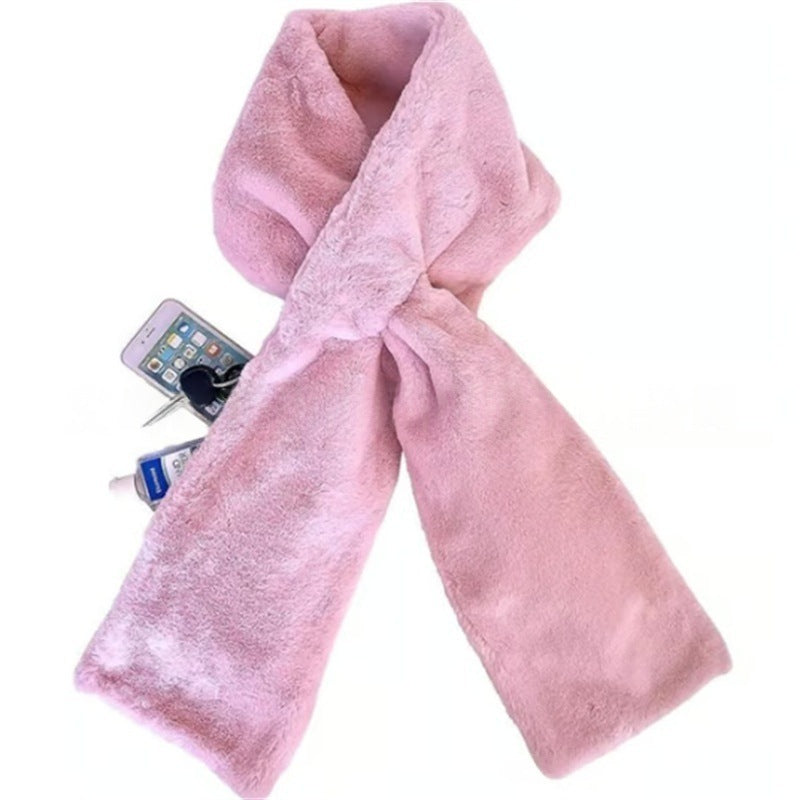 🎅Christmas Special Deals ⚡50K+ SOLD!🧣Ultra-Soft Faux Fur Pull-Through Scarf with Secret Zipper Pocket🌟