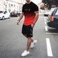 🏖️Summer Cool Deal:😎Men's Gradient Color T-Shirt & Shorts Set