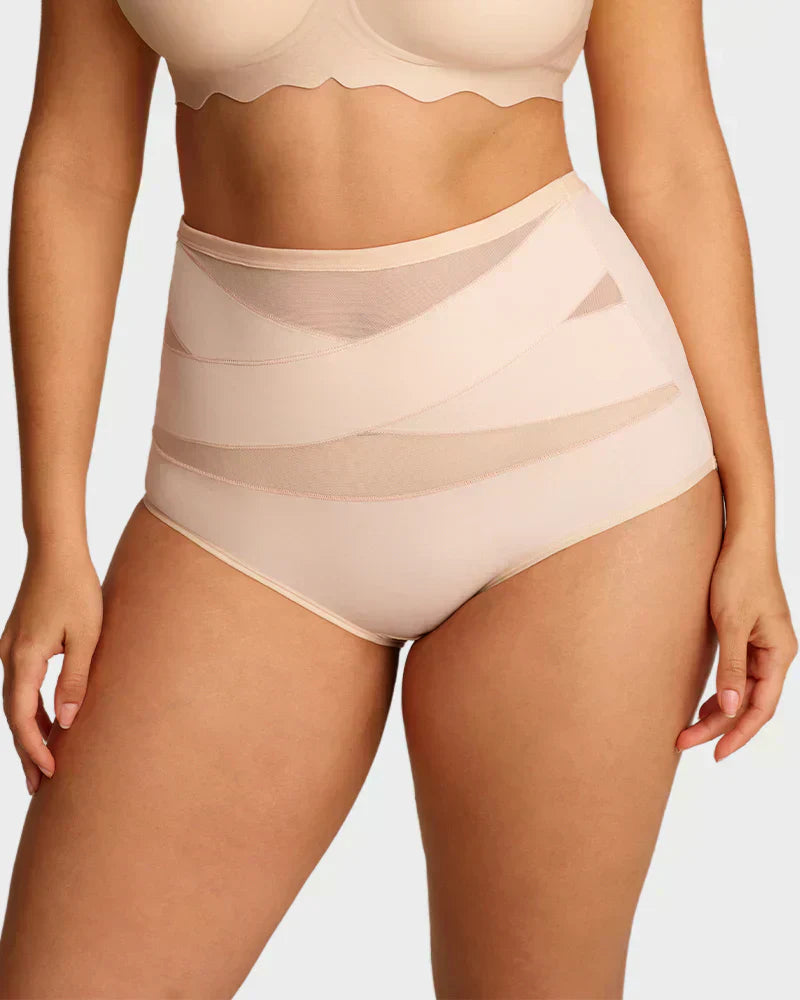 🌸  Special Price £6.49（each） ! 🔥Buy 1 Get 1 Free🎁Plus-Size High-Waist Cross Tummy Control Panties
