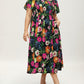 ⏰Summer Hot Sale 52% OFF💃Floral Smocked Square Neck Midi Dress with Pockets
