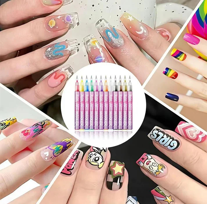 🥳Last Day-50% Off🎨💅12 Colors Nail Art Pens Set